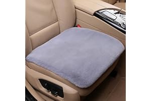 SMIUPIN Universal Fit Fuzzy Faux Wool Auto Front & back Seat Pad,Car Seat Cover Protector Cushion Soft Warm for Winter - 1pcs (gray,Front seat)