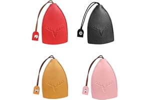 Lilbitty Lot de 4 étuis à clés extensibles, en cuir synthétique unisexe, porte-clés de voiture portable pour clés de voiture, sac à clés créatif