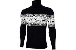 Belovecol Męskie swetry z golfem sweter z wysokim dekoltem prążkowany wąski krój ciepły sweter z golfem