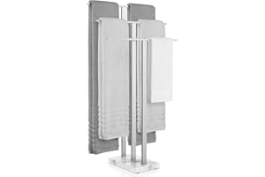 KES Porta Asciugamani da Terra Portasciugamani 3 Barre con Base in Marmo Piantana Porta Asciugamano Bagno Acciaio Inossidabile 18/8 Lucido, BTH217S3