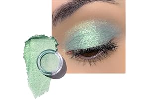 Oulac Sombras de Ojos Verde Menta | Altamente Pigmentada | Resistente al Agua y de Larga Duración | Maquillaje de Ojos con Brillo Metálico | Vegano y Libre de Crueldad | 06g (16) Cyber Mint