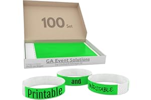 GLOBAL ARBITRAGE EVENT SOLUTIONS GA Event Solutions Braccialetti di identificazione Tyvek, Verde, 100 pezzi