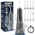 Munddusche Kabellos Elektrischer Zahnreiniger, Vimmk Zahndusche Water Flosser 5 Modi & 8 Düsen USB-C Wiederaufladbare Wasser 