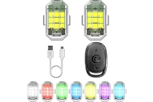 CRAZNICK 2 Pack Drone Strobe Light con 1 Pack Telecomando per DJI AVATA 2/Mini 2/SE/Mini 3/Mini 3 Pro Avata Mavic 2/2S/3 Phantom 3 4/4 Pro Drone Night Flight Anti Collision Ricaricabile Impermeabile Led