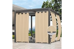 Lättgående utomhusgardiner, vattentät, vindtät väderbeständig gardin för uteplats, cabana, veranda, pergola och lusthus, geno