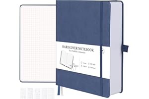 Agoer Notatnik A5 w kropki, 320 numerowanych stron, twarda okładka, format A5, gramatura 120 g/m², gruby papier dla artystów, do pisania/rysowania