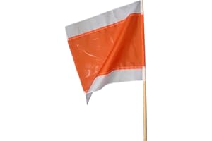 BAUCOMPANY24 Warnflagge 500 x 500 mm, weiss-orange-weiss