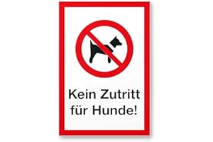 ‎KOMMA SECURITY Komma Security Kein Zutritt Hunde Hunde Schild - draußen bleiben Hinweisschild Türschild Verbotsschild - Hundeverbot Verbot Hunde - Restaurants Läden Geschäfte Büros