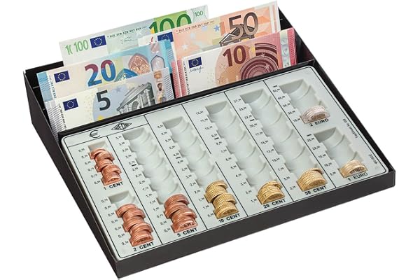 Wedo 160958049 Monnayeur avec compartiment pour billets 27,0x25,5x6,5cm Noir/gris lumière