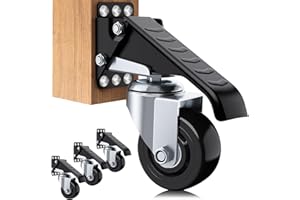 SOLEJAZZ Ruedas para banco de trabajo, 420 kg, ruedas retráctiles de 3 pulgadas, ruedas de carga pesada retráctiles para bancos de trabajo, ruedas de montaje lateral, todas las ruedas de mesa de