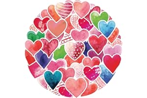‎HIBARBY Liebe Herz Sticker Set 50 Stück, Wasserdichte Vinyl Valentinstag Love Aufkleber für Laptop, Wasserflasche, Reisekoffer, Gepäck, Gitarre, Helm, Handyhülle, Kühlschränk, Tagebuch, Scrapbook