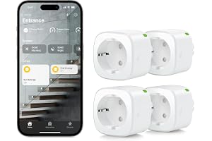 Eve Energy (Matter) set om 4 – smart uttag, app- och röststyrning, TÜV-certifierad, Matter via tråd, fungerar med Apple Home