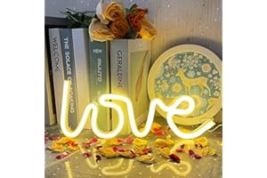 ‎UEXNKJ-Y UExnkj-Y Love Neon Sign Warmweißes LED Leuchtreklame Neon Lights Dekor Angetrieben von Batterie oder USB für Zimmer Room Dekor Party, Hochzeit, Valentinstag