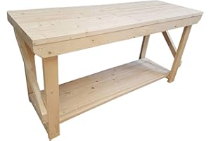 ARBOR GARDEN SOLUTIONS ACORN Wooden Workbench - Handmade Heavy Duty Work Table - Made From Construction Grade Timber (5ft)