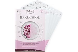 Ardaraz Mascarilla Facial Hidratante Antiarrugas con Bakuchiol, el Retinol Vegetal, y Acido Hialuronico. Mascarillas Para la Cara que Eliminan las Arrrugas y limpian los poros. Pack de 5