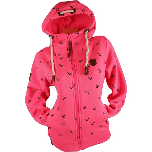 Sweat à Capuche Femme VIN TE – Polaire Douce, Motif Ancre Chiné Ou Uni, Tailles S à 7XL – Confort Mi-saison