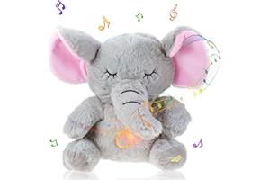 Clatoy Breathing Teddy, Anxiety Bear Soothing Elephant Plush Toys with Breathing Motion, Relief Koala Teddy Bear for Anxiety Sleeping Otter Baby Toys 0-12 Months, Newborn Baby Boys Girls Gifts