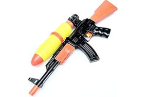 FLORAPPY Kids' Tactical Water Blaster for Outdoor Play - Military-Inspired Design, High Capacity Tank, Adjustable Stock, Ideal for Garden and Backyard Fun, Black and Orange (AK47#S)