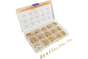 AJOYIB 330 pièces insert fileté en laiton M2 M3 M4 M5 écrou moleté à filetage femelle Inserts écrou d'encastrement pour pièce d'impression 3D