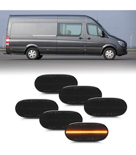Voor Mercedes Spinter W907 W910 6x knipperlichten Zijlichten Zwart LED