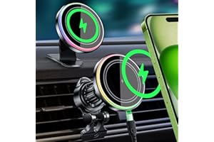 MANKIW für MagSafe Autohalterung, 15W Handyhalterung Auto für Magsafe Ladegerät Auto mit Ladefunktion für iPhone 16/15/14/13/12, Lüftungsschlitz/Armaturenbrett