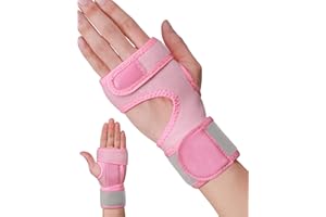 SUEH DESIGN Attelle Poignet, Orthese Poignet réglable pour Soulager la Douleur due au Syndrome du Canal Carpien, Tendinite et Arthrite, Protege Poignet pour Main Gauche, Rosa