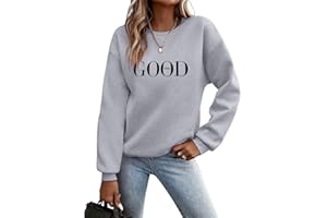 Sunnyuk Pullover Damen Herbst Sale Sweatshirt Ohne Kapuze Briefe Drucken Langarm Rundhals Pulli Winter Frauen Buchstaben Druck Locker Casual Oberteil Sport Streetwear Bluse Tops Kleidung Damen
