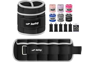 JORICY Pesi per Caviglie Regolabili Polsiere Pesi Peso Caviglia Pesi Regolabili da 1 2 3 4 5 kg 1 Paio Cavigliere Pesi per Fitness Esercizio Passeggiate - Ogni Peso è Regolabile da 0, 5kg a 2,5 kg