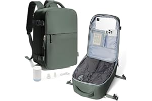 suradar Vakuum Rucksack, Ryanair Handgepäck 40x20x25 Damen Ryanair Reiserucksack Flugzeuge Vacpack Rucksack mit Vakuumsystem für Reisen, Vacuum Backpack mit Luftpumpe Armeegrün