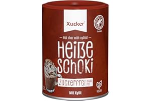 ‎XUCKER Xucker Heiße Schokolade ohne Zucker - Leckere Trink-Schokolade mit Xylitol Birkenzucker I Zuckerfreie Schokolade zum Trinken I heiß oder kalt genießbar I vegan und ohne Gentechnik (200g)