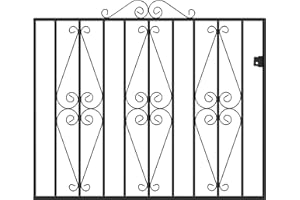 FENCING & GATES & FIREPLACES STIRLING Scroll Garden Gates 1220mm (4ft) GAP X 914mm H galvanised wrought iron metal gate ST07ZP