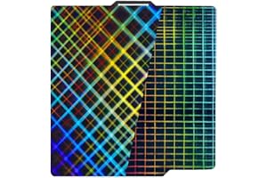 IdeaFormer Smooth Rainbow Mesh + Plaid PES Plaid PES Bambu Lab X1/X1C/X1E/P1P/P1S/A1, Smooth PES Spring Steel Placa de acero para muelles Cama de presión para Laboratorio de Bambú 257 x 257 mm