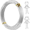 Oulesvte 2mm Filo Alluminio, 10m Filo Metallico in Alluminio, artigianale filo di alluminio, flessibile e modellabile, Per cr