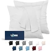 Dreamzie Pillow Cases (Set of 2) - for Pillows 80 x 80 cm, Alabaster White, Microfibre (100% Polyester) - Quality Cushion Cov