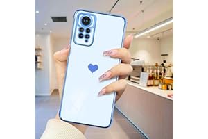 LENGRACE Cover per XiaoMi RedMi Note 11S 4G / Note 11,Custodia Design Modello Cardiaco Ultra Sottile Placcatura TPU,Colori Brillanti Specchio Silicone Antiurto Custodie Case Cover(Blu)