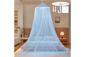 CINGHIA Moustiquaire de Lit Dome Simple et Double Place, Sans Porte en Bleu Clair - Grand Tente Filet Ciel de Lit 60x250x1100cm