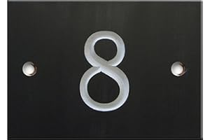 NUMBERS & NAMES BY ATLANTIC HARDWARE Engraved Slate House number sign - 1 to 99 (select your number here) - number 8 (Same Day Dispatch by 1st class Post!!!)