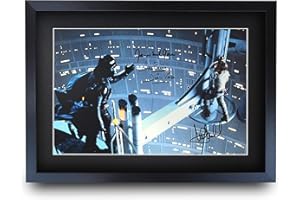 HWC Trading FR A3 Star Wars Darth Vader Luke Skywalker David Prowse Cadeaux imprimés affiche photo autographe signée pour les fans de cinéma - A3 Encadré