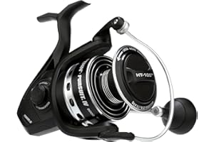PENN Pursuit IV Saltwater Sea Spinning Reel - Spin Fishing, Jig, Lure Reel for All-Round Use, Boat, Kayak, Shore, Black Silver