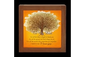 PRSTENLY Dad Birthday Gifts from Daughter Son, Christmas Dad Gifts for Men Wood Night Light Gifts for Dad,Thanksgiving New Year Gifts for Daddy Father's Day Presents, Best Dad Gifts from Kids