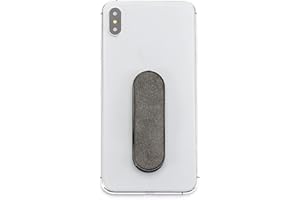 MOMO STICK MOMOSTICK - L'original! Support pour téléphone Portable et poignée pour Smartphones et tablettes– téléphone Portable Bague pour iPhone Samsung Huawei (Série Suede - Gris)