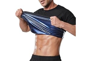 Towintec Sauna Shirt Herren Korsett Taille Shapewear kurzärmelig Abnehmen T-Shirt Männer Bauchweg Kurzarm-Saunaanzug Männer Schweiß Heiße Anzüge Kompressionsshirt für Fitnessstudio Übung