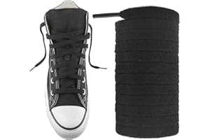 UamGlsob Cordones planos de algodón premium de 8mm para zapatos Converse Altas, cuerdas largos de repuesto para deportivos de lona,strings laces