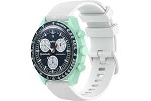 ROBINELLIS Tiggo Reloj Correa para Omega Swatch Watchband , Bandas Correa Armband Correas Reloj , Sport Silicona Bracelet Recambio Brazalete Strap Wristband para Omega Swatch Strap Accesorios