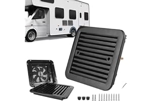 AUTOXBERT Lüftungsventilator für Wohnwagen, 2,4W 12V Lüftungsventilator geräuscharmes Lüftungsgebläse für Wohnwagen, Wohnmobile, Camper, Schwarz