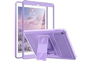 MoKo Case Fit 2018/2017 iPad 9.7 6th/5th Generation - [Heavy Duty] Shockproof Full Body Rugged Hybrid Cover with Built-in Screen Protector Compatible with Apple iPad 9.7 Inch 2018/2017, Purple