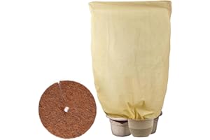 DEWUR Protezione Invernale per Piante in Vaso, Protezione antigelo per Piante, 80 g/m², in Tessuto Non Tessuto, Protezione per Piante Invernali (120 x 180 cm con Tappetino di Cocco da 35 cm)