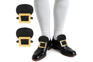 Xelsluthe Colonial Shoe Buckle, Gold Shoe Buckles Costume Accessory Historical Shoes Buckles Costume Accessory for Pilgrim and Fancy Dress