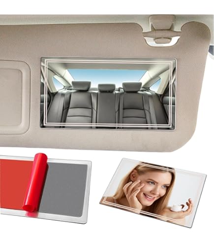 Specchietto Da Trucco Per Auto - Da Appendi Al Retrovisore, 16.7x11 Cm, Acciaio Inox, Per Makeup In Viaggio - Foto 13