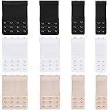 12 Pezzi Prolunga Reggiseno 2 Ganci /3 Ganci /4 Ganci, Elastica Confortevole Estensore Reggiseno, Ganci Reggiseno Estensione 